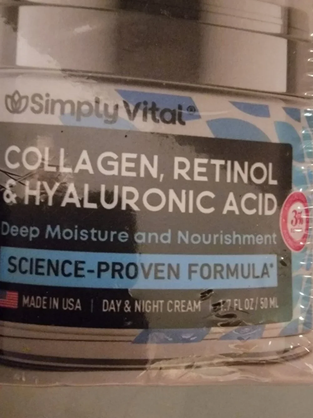 Simply Vital Collagen, Retinol‎ & Hyaluronic Acid Moisturizer NIB
